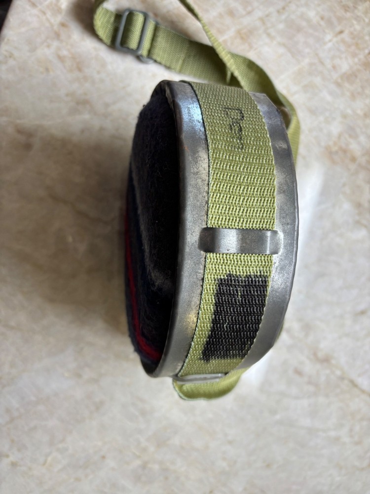 VINTAGE Wool & Galvanized Metal Canteen With Strap