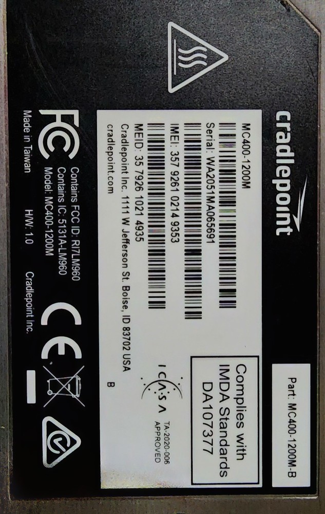 Cradlepoint MC400-1200M-B Modular Modem Dual SIM 4G LTE