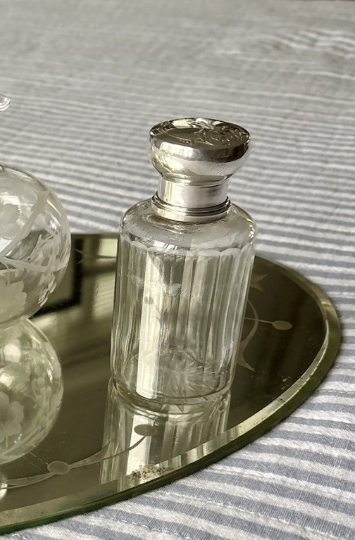 Sterling Lidded Scent Perfume Bottle With Very Small Marking