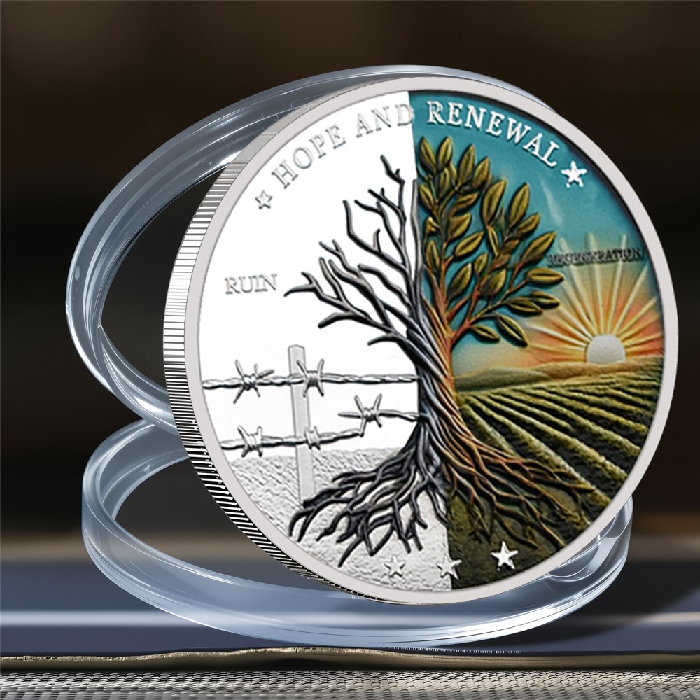 War and Peace Commemorative Silver Plated War Peace Challenge Coin Hope
