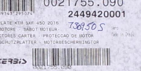 Acerbis Skid Plate Part Number - 730950S