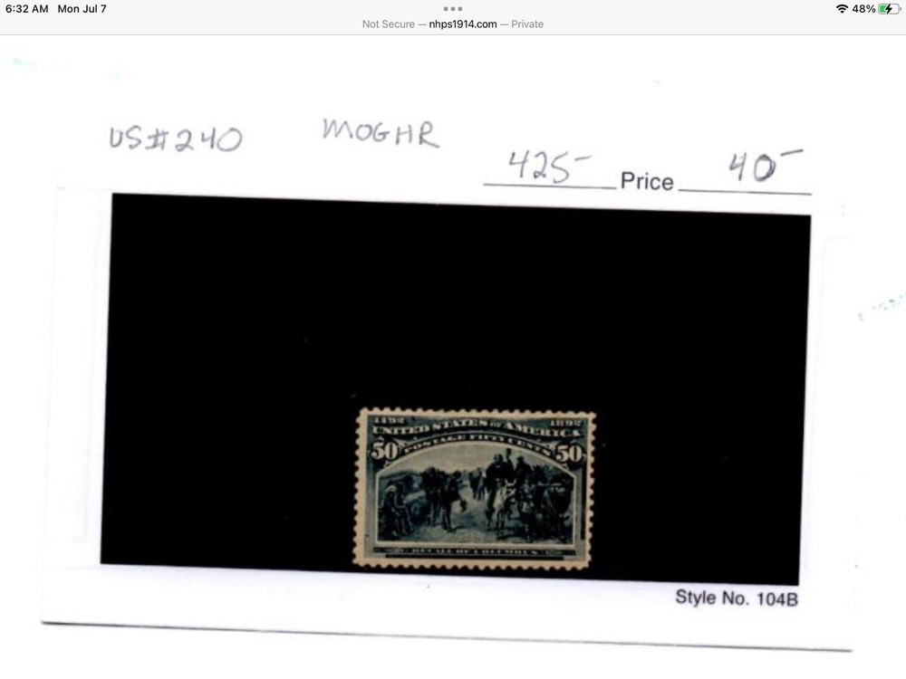 U.S. Stamp mint Scott #240