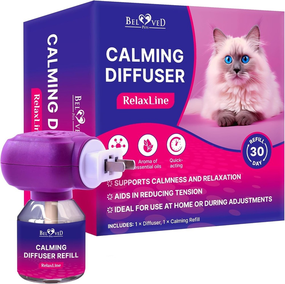 Drug-Free Pet Calming Diffuser - Effective Relief for Cat Anxiety & Aggression