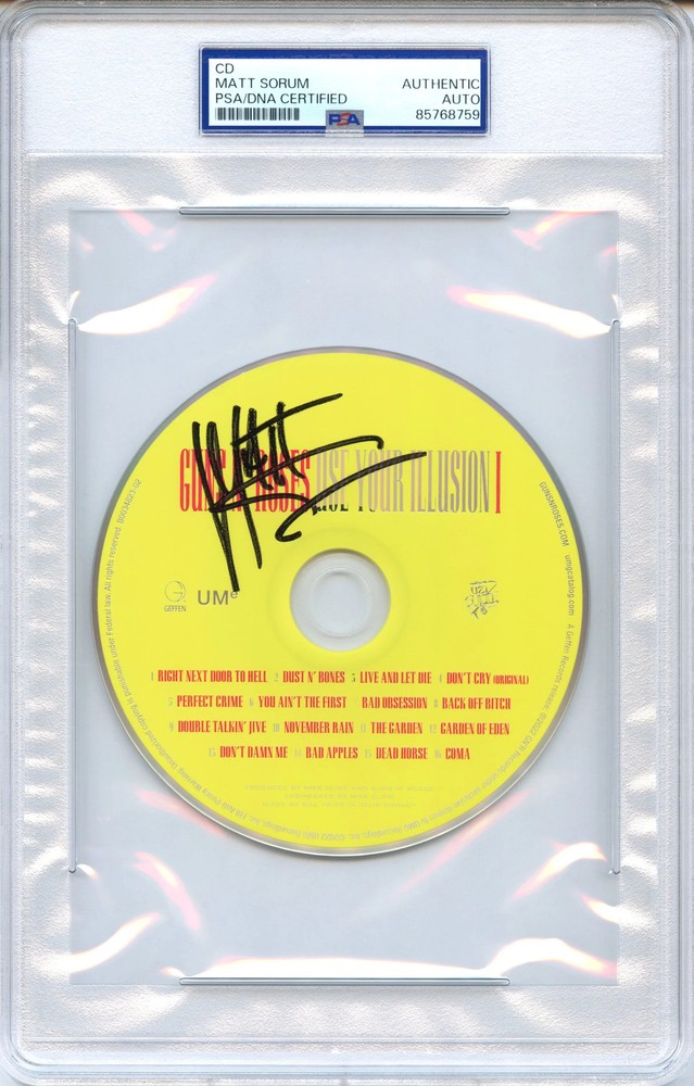 Matt Sorum Signed Autographed CD “Use Your Illusion I” PSA/DNA Authenticated
