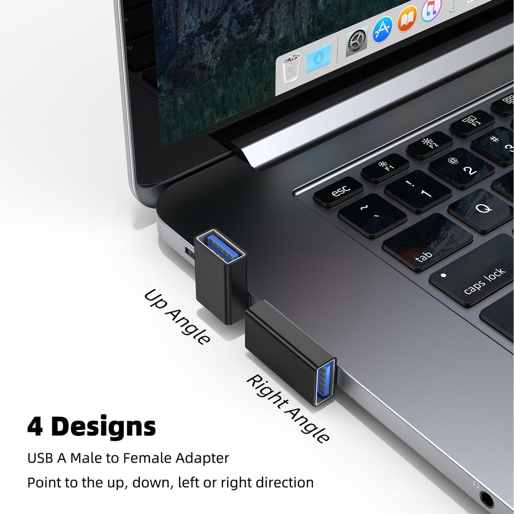 90 Degree USB 3.0 Adapter 4 Pack, up and down Angle, Left and Right Angle USB a