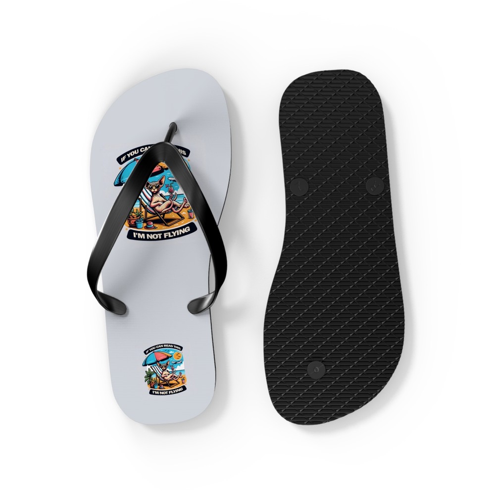 Personalized Funny Sphynx Cat Flip Flops | Summer Beach Design