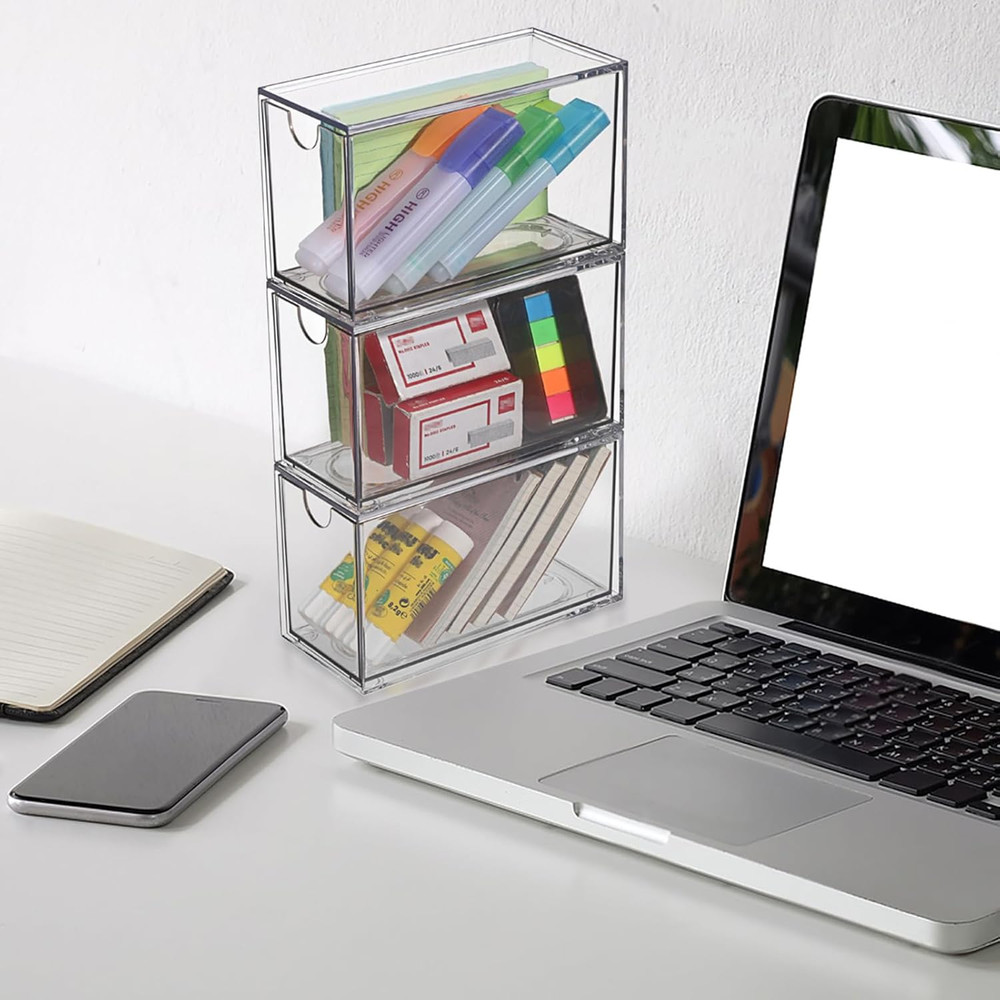 3 Drawers Tea Bag Organizer, Clear Acrylic Stackable Tea Bag Storage Holder for