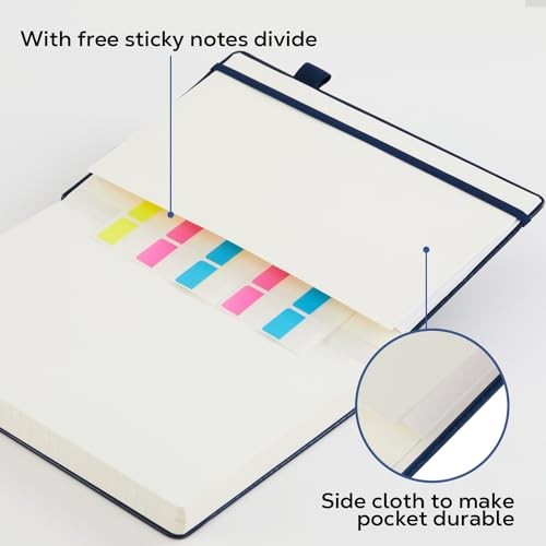 Hardcover Lined Notebook Journal for Writing, 320 Pages Leather A5 2.Black