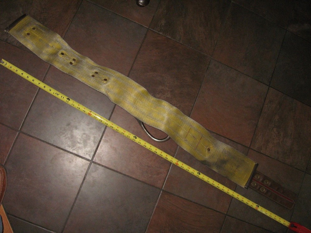 Used Size 48 Fireman's Belt with Large Carabiner