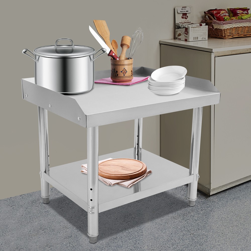 Commercial Work Table Adjustable Work Bench Kitchen Stainless Steel Prep Table