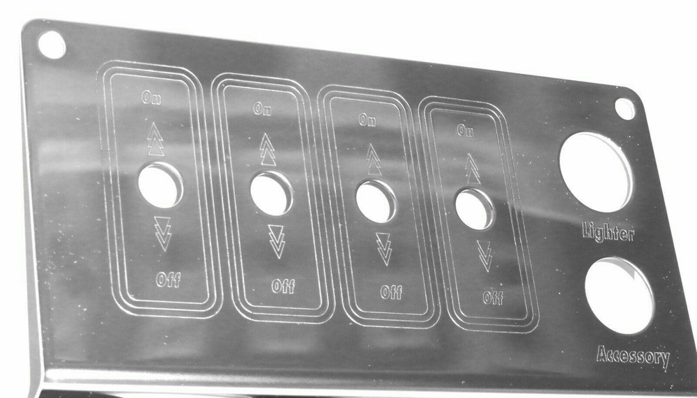 Control Panel for Peterbilt Lighter Tractor/Trailer 4 Switch Stainless GG#68331