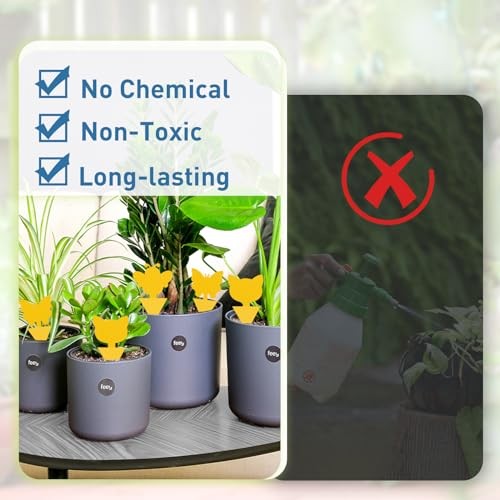48 Pack Fruit Fly Traps, Yellow Sticky Bug Traps for Houseplants, Mosquitos