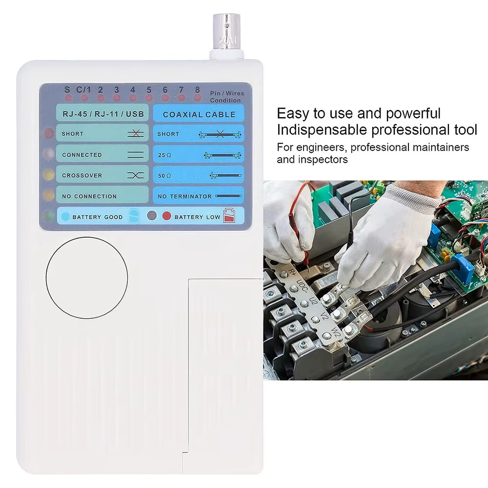 Professional Multi Function 4 In 1 Network Cable Tester RJ45/RJ11/USB/BNC LAN Ca