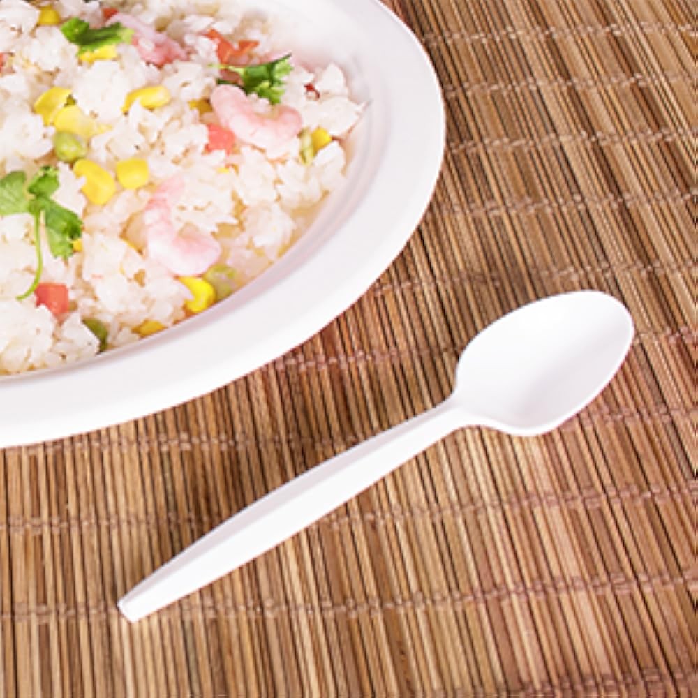 U2013W PP Medium-Heavy Weight Disposable Teaspoon, White