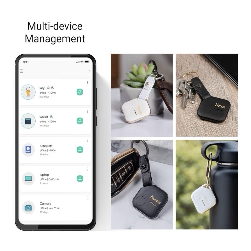 NEW Nutale Pro Key Finder Tag, Bluetooth Tracker Item Locator (4)- iOS & Android
