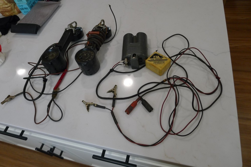 2 VTG BELL SYSTEM LINEMAN TEST PHONES WITH TRACERS