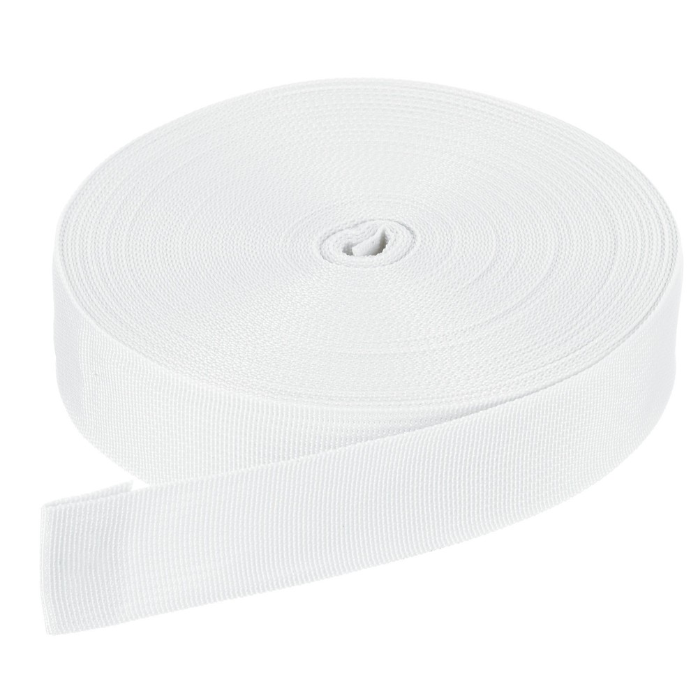25 Yard x 1 1/2 Inch Width Nylon Webbing Strap Poly Flat Webbing Strapping White