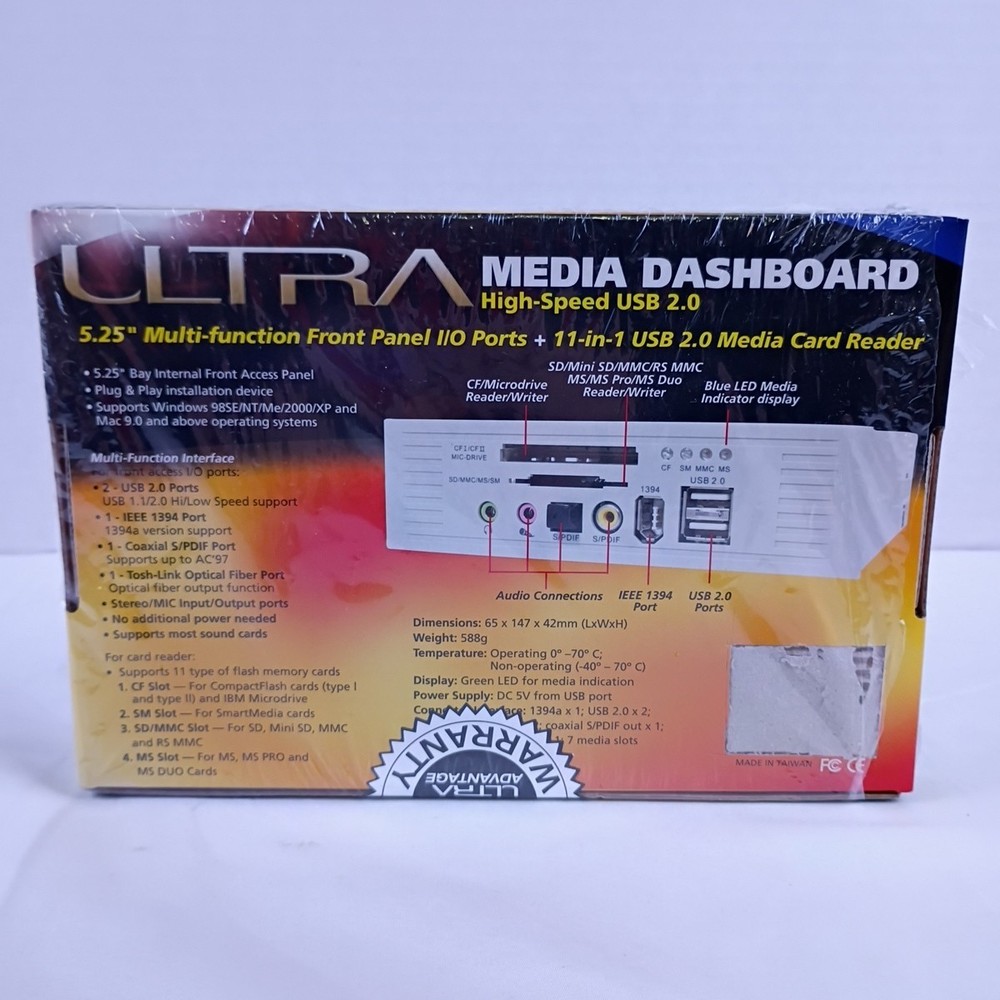 Ultra Media Dashboard High-Speed USB 2.0 Multi-Function 2.0 Media Card Reader