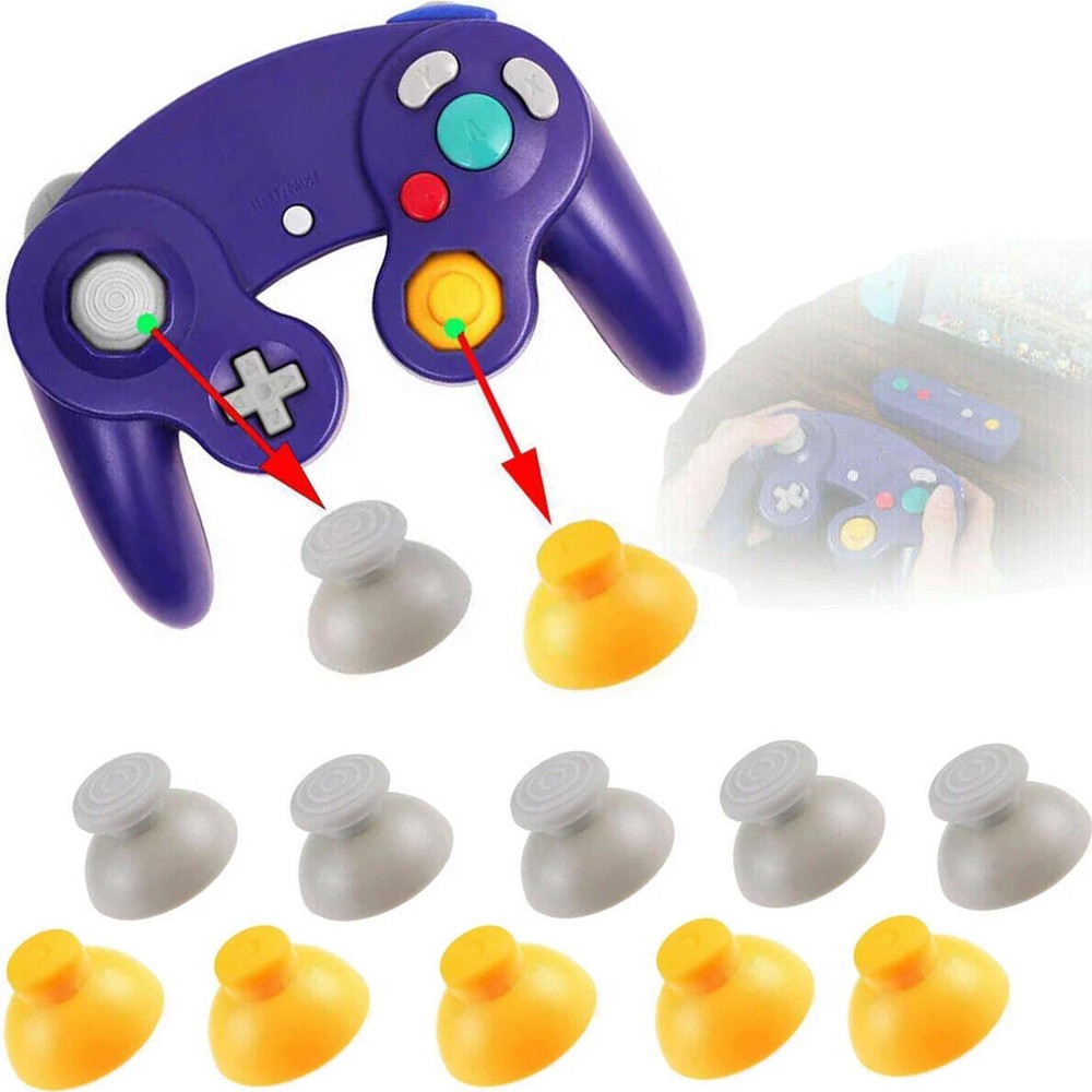 10Pcs For Official Nintendo Gamecube Controller Thumb C Stick Cap Replacement US