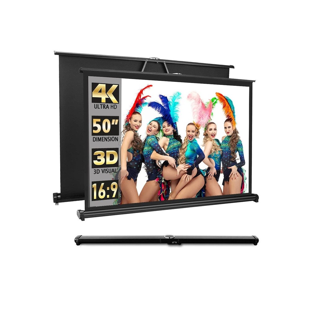 New Portable Mobile 50 Inch Projector Screen Pull Down, 16:9 Projector Screen...