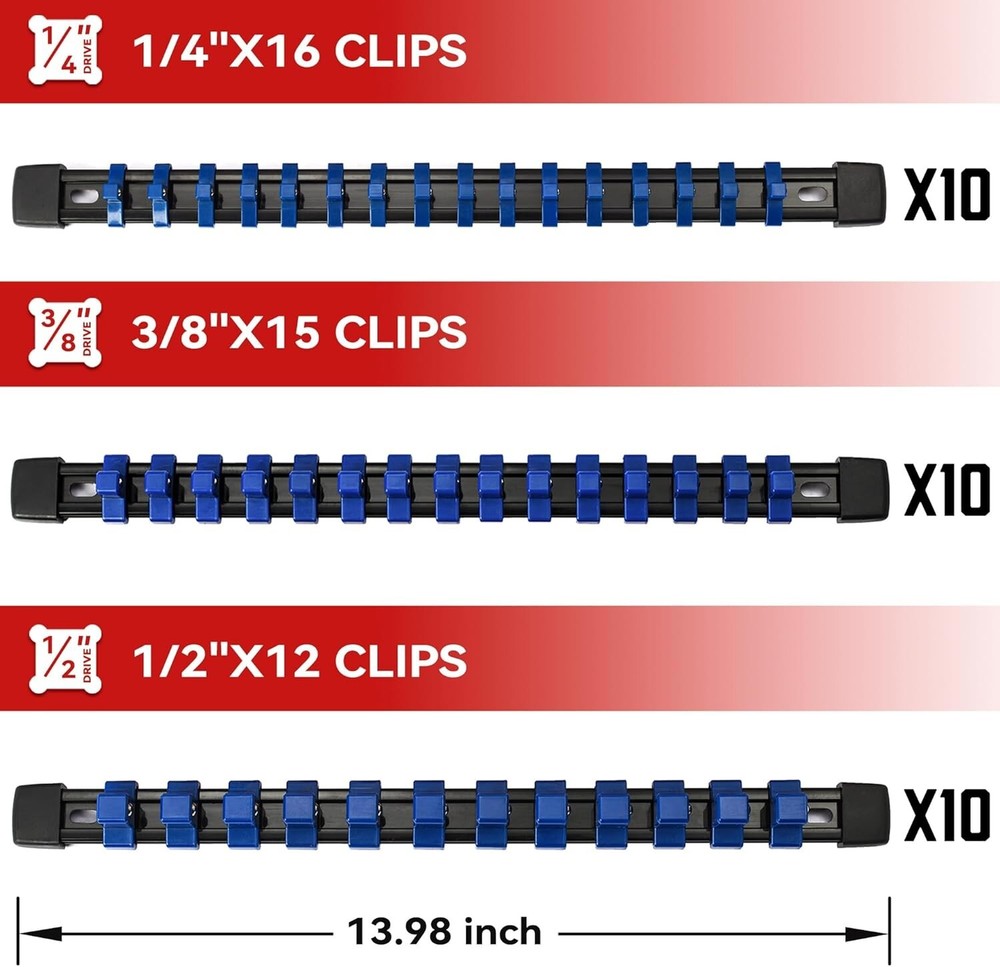 Space-Saving 30 PC Socket Organizer with Durable ABS Clips for Maximum Capacity