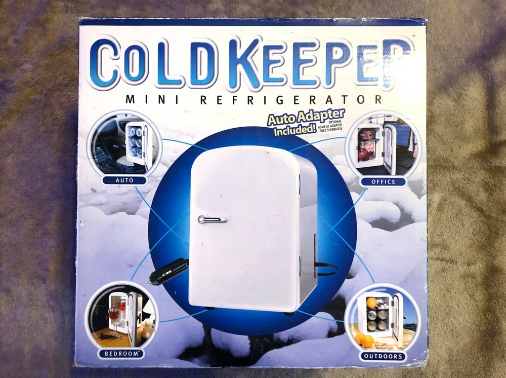 COLD KEEPER PORTABLE MINI REFRIGERATOR AUTO ADAPTER INCLUDED OPEN BOX WORKS!!!