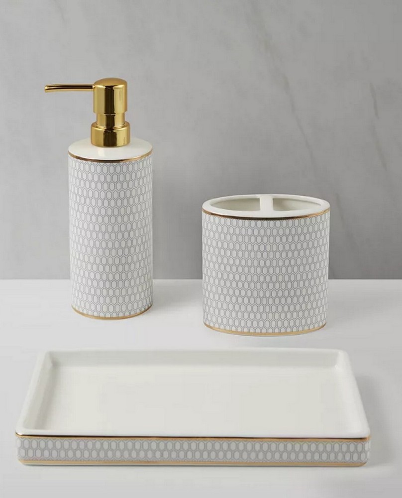 Decor Studio Avery Ceramic 3-Pc. Glass Gift-Boxed Bath Accessory Set  $60