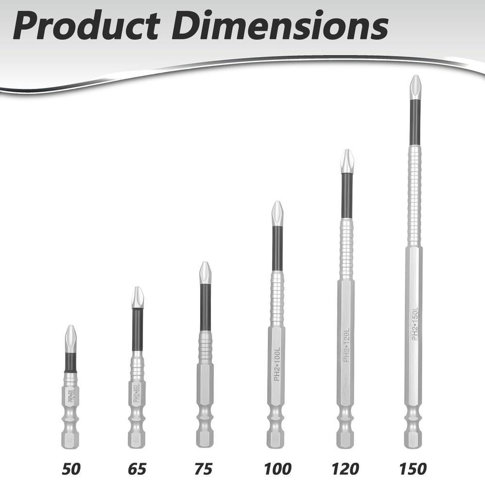 6Pcs Fixion Tools Drill Bits High Magnetic Screwdriver Drill Bit Set Anti Sli...