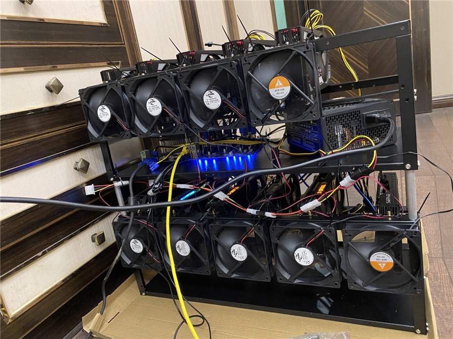 Dual Deck Transfer Mining Rack For 6/8/12 GPU Open-pit Mining Frame Case Bracket