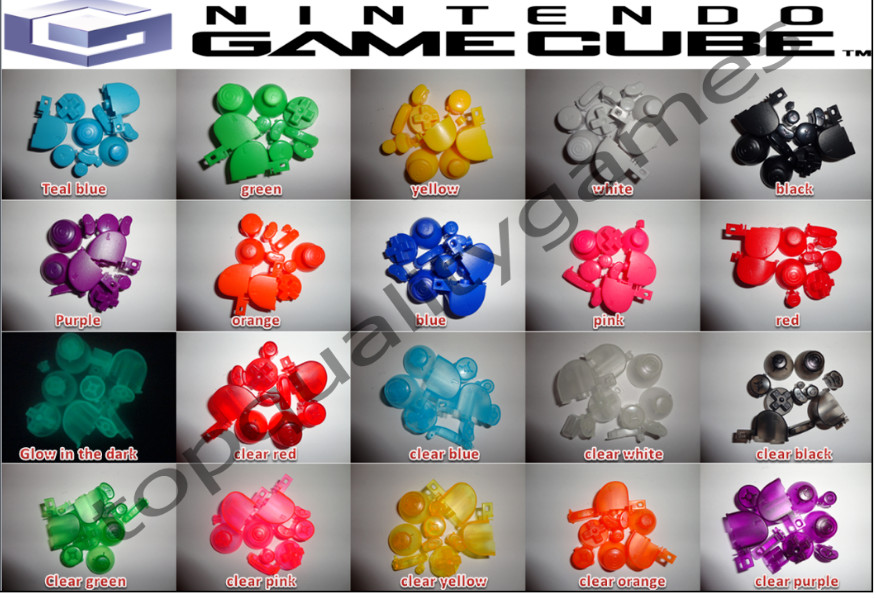 Nintendo Gamecube Controller Mod Colorful Complete button set with Thumbsticks