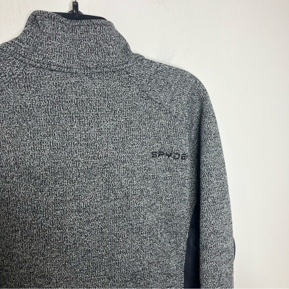Spyder half zip sweater gait pullover gray black size large