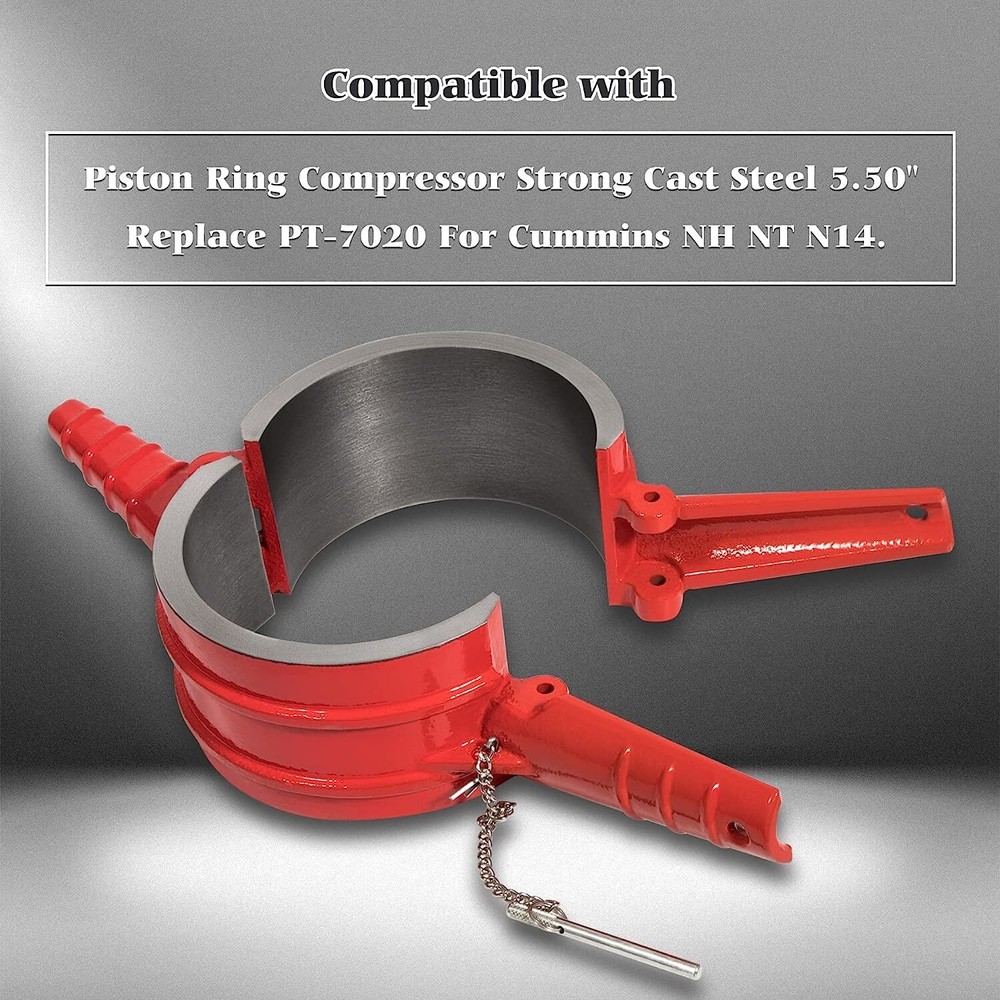 for Cummins NH NT N14 with 5.5" bore PT-7020 Piston Ring Compressor Tool Red