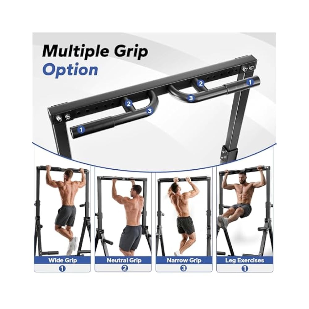 Foldable Pull Up Bar - Adjustable Station, MultiFunction for Pull-Ups, 480 LBS