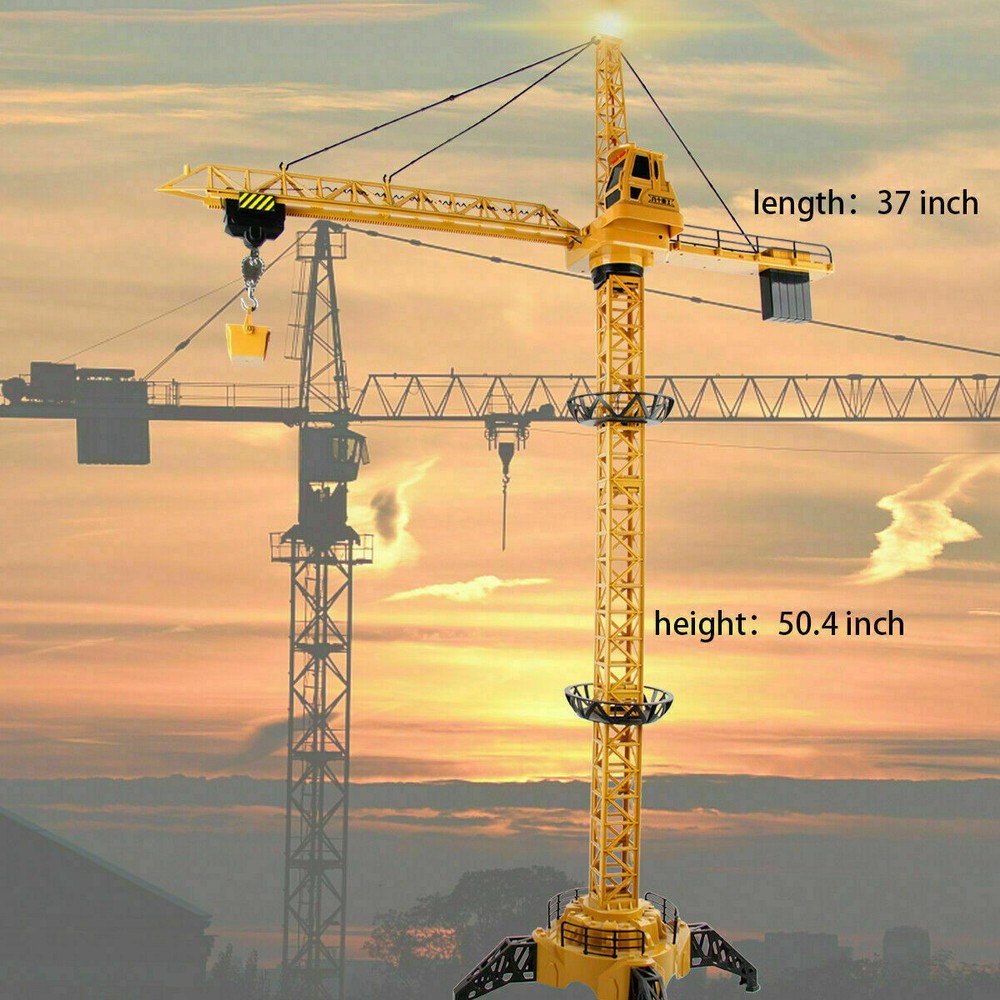 50 inch Tower Crane 2.4G Remote Control 1:32 Construction Lifting Sound Light