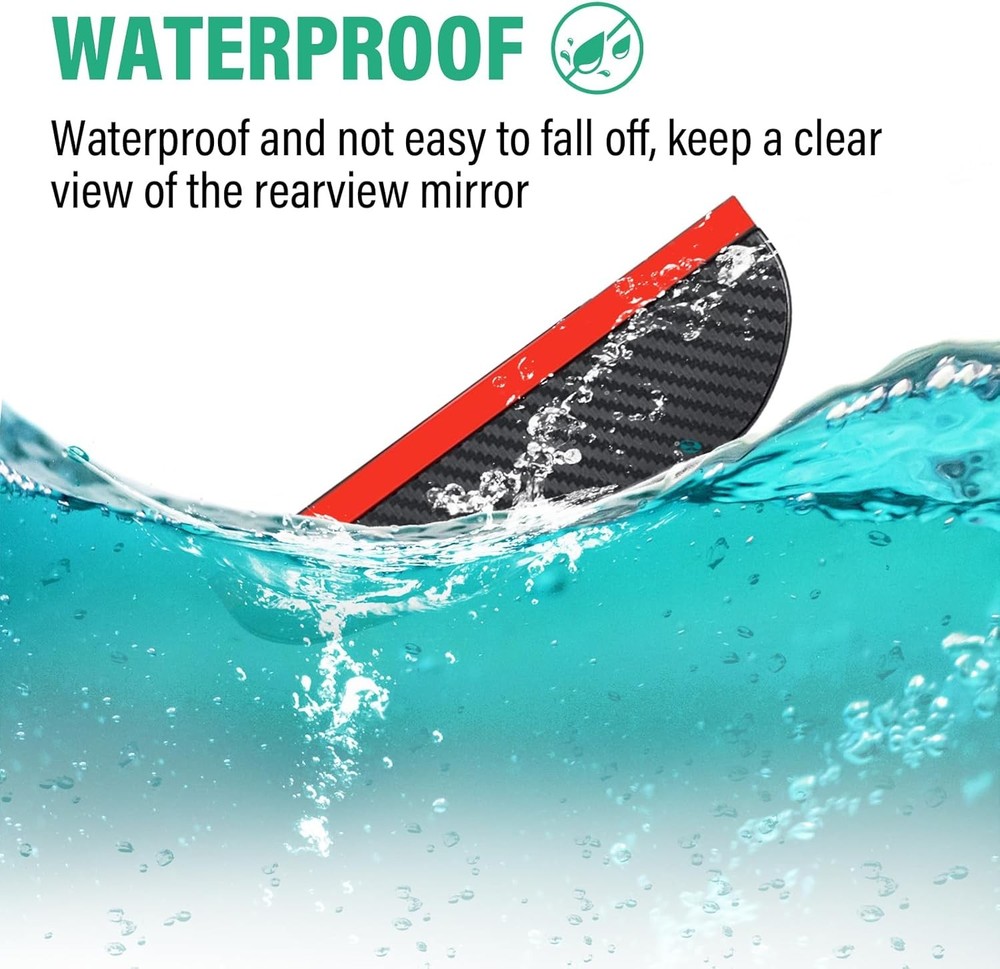 2 PCS Mirror Rain Visor Eyebrows, Waterproof Side Mirror Size: Carbon Fiber A