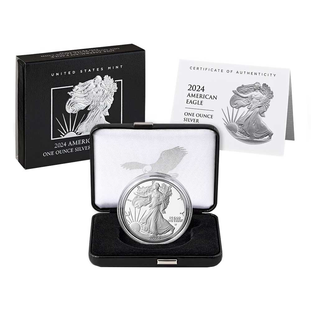 2024-S Proof $1 American Silver Eagle Box, OGP & COA
