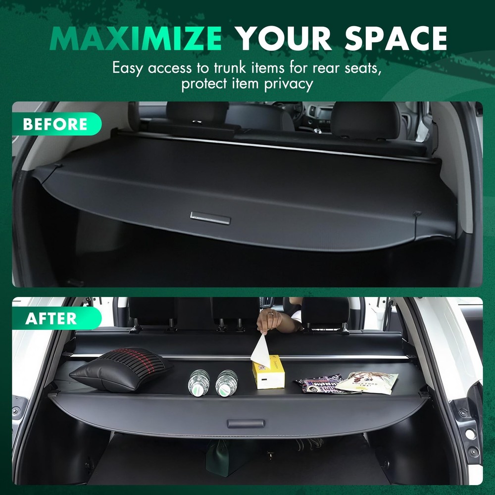 Retractable Rear Cargo Security Shade Cover for 2016-2017