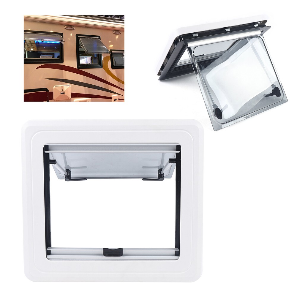 RV Caravan External Push Window Top Hinged Push-Out Ventilation Hatch 450x500mm
