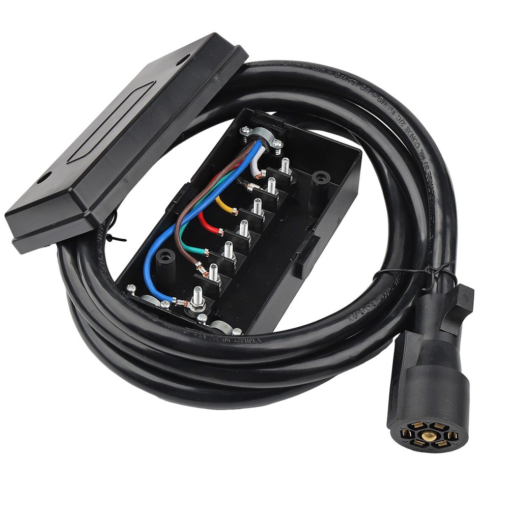 4ft 8ft Trailer Cord 7 Way Plug 7-Pole Inline Junction Box Wiring Harness Kit