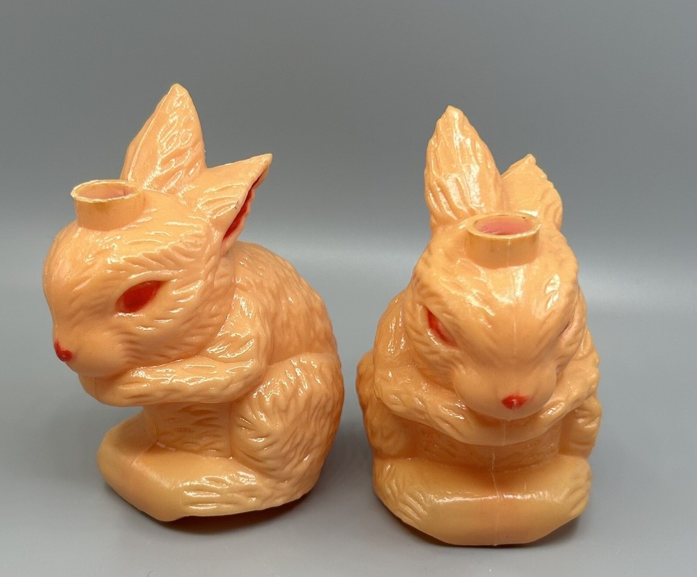 8-PC Replacement Blow Mold Easter Bunny Rabbit Plastic String Light Covers - 3”