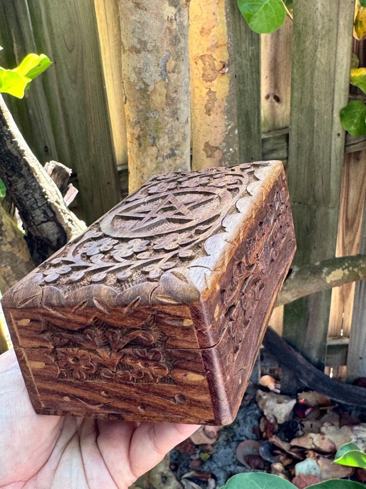 Pentagram Pentacle Handcrafted Wooden Box
