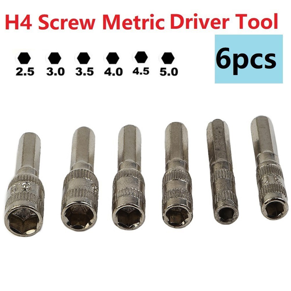 6 Point Hex Socket Hex Metal Nut Parts Replacement 6pcs/Set Silver Tone