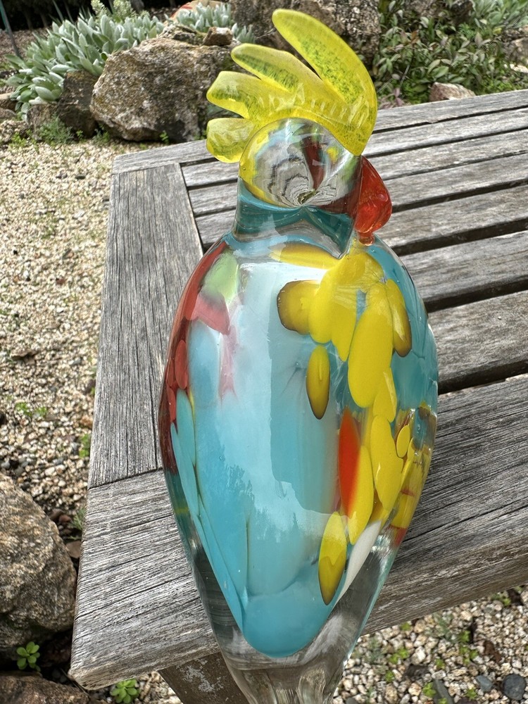 Colorful Glass Parrot Murano Style