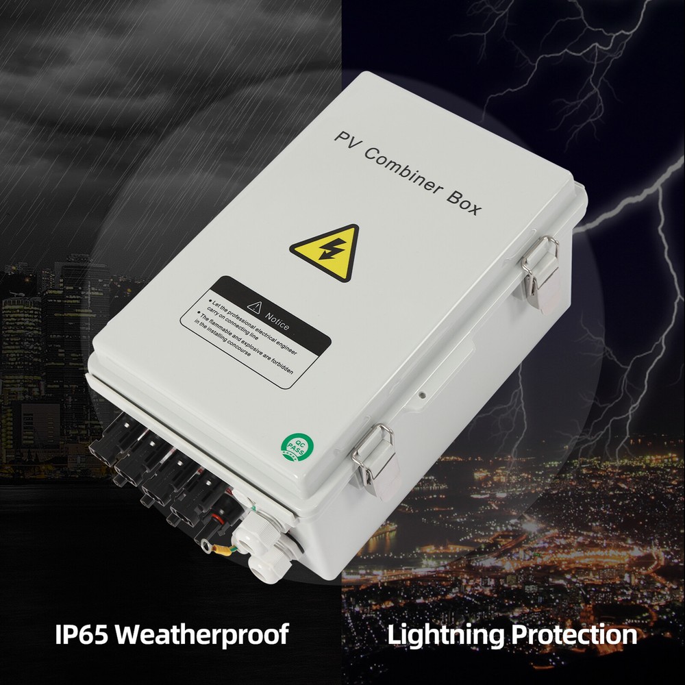 4String Solar PV Combiner Box 63A Circuit Breaker Solar Panel System Waterproof