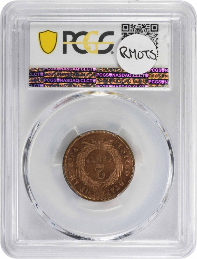1873 Two Cent Piece Open 3 PR65RD PCGS