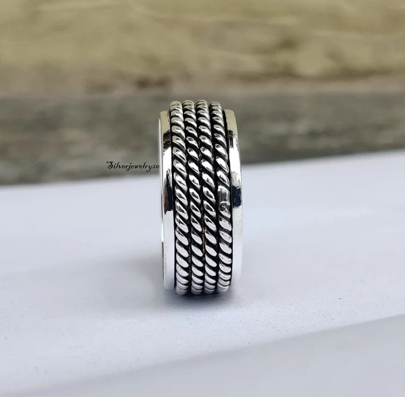 925 Solid Sterling Silver Ring , Spinner Ring , Handmade Ring , Men , All size