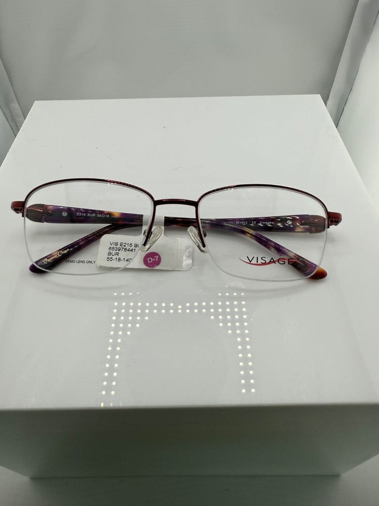 Visage VIS E215 Burgundy Eyeglasses Frames 55-18-140 NWT