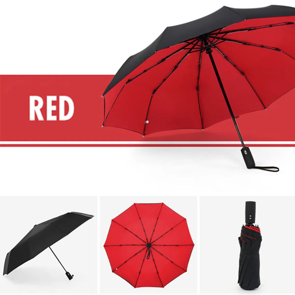 Automatic Folding Umbrella Double Layer Wind Resistant Large Rain Sun Use