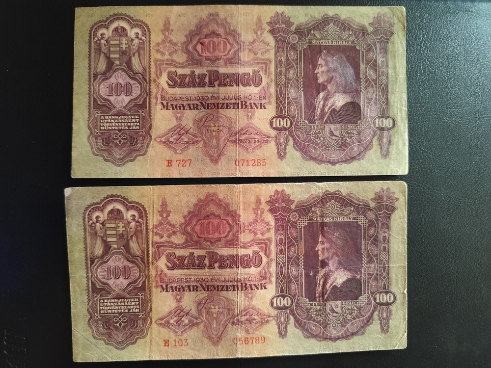 Hungary bundle: 4x 100 pengo 1930 banknotes, Circ.