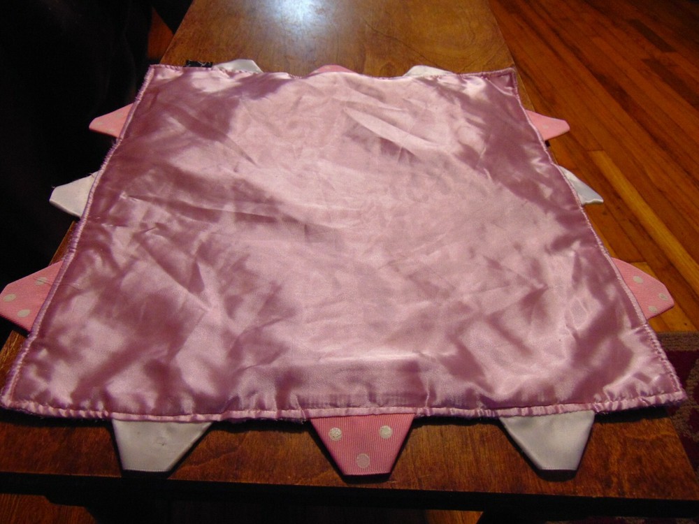 Lashea pink minki dot ribbon security blanket